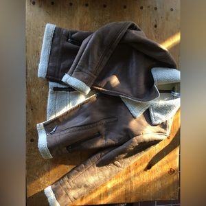 Faux lined leather jacket.